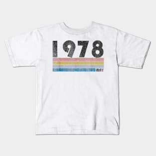 40th Birthday Gift Retro Born in May of 1978 Kids T-Shirt